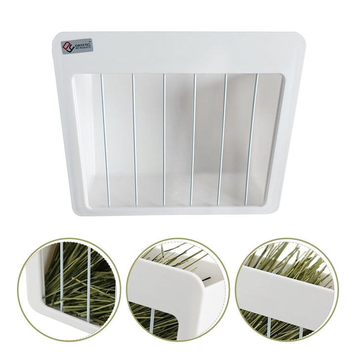 Tingshir Rabbit Hay Rack Bunny Hay Feeder Rabbit Cage Hay Dispenser Hay Storage Holder