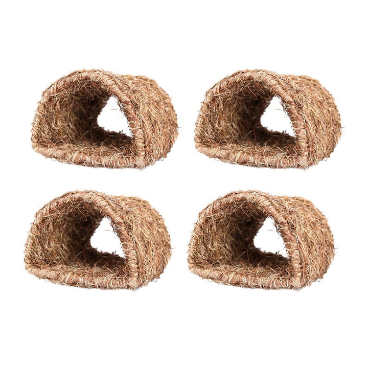 2X Grass House Tunnel Hutch Woven Hut for Laying Or Sleeping Edible Chew Home for Rabbits and Small Animals