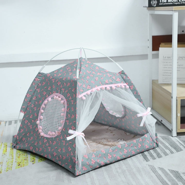 Ear Nest Tent Pet Cat Nest Cat House Available All Seasons For Small And Medium Sized Dogs Removable Washable Foldable for Kitten Cosy Soft Grey