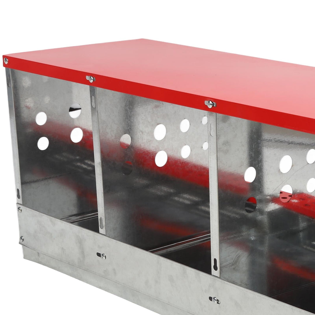 Chicken Coop, 3 Compartment Large Space Chicken Nesting Box Galvanized Iron Plate Easy To Assemble  For Egg Collection