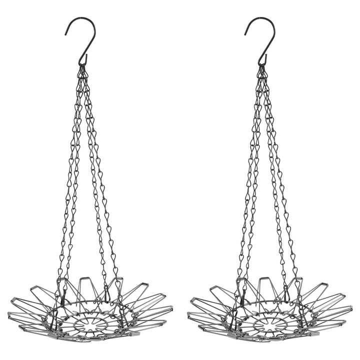 Grusce 2PCS Stainless Steel Chicken Vegetable Hanging Feeder, Large Capacity Chicken Fruit Feeder Reduced Waste for Duck Rabbit