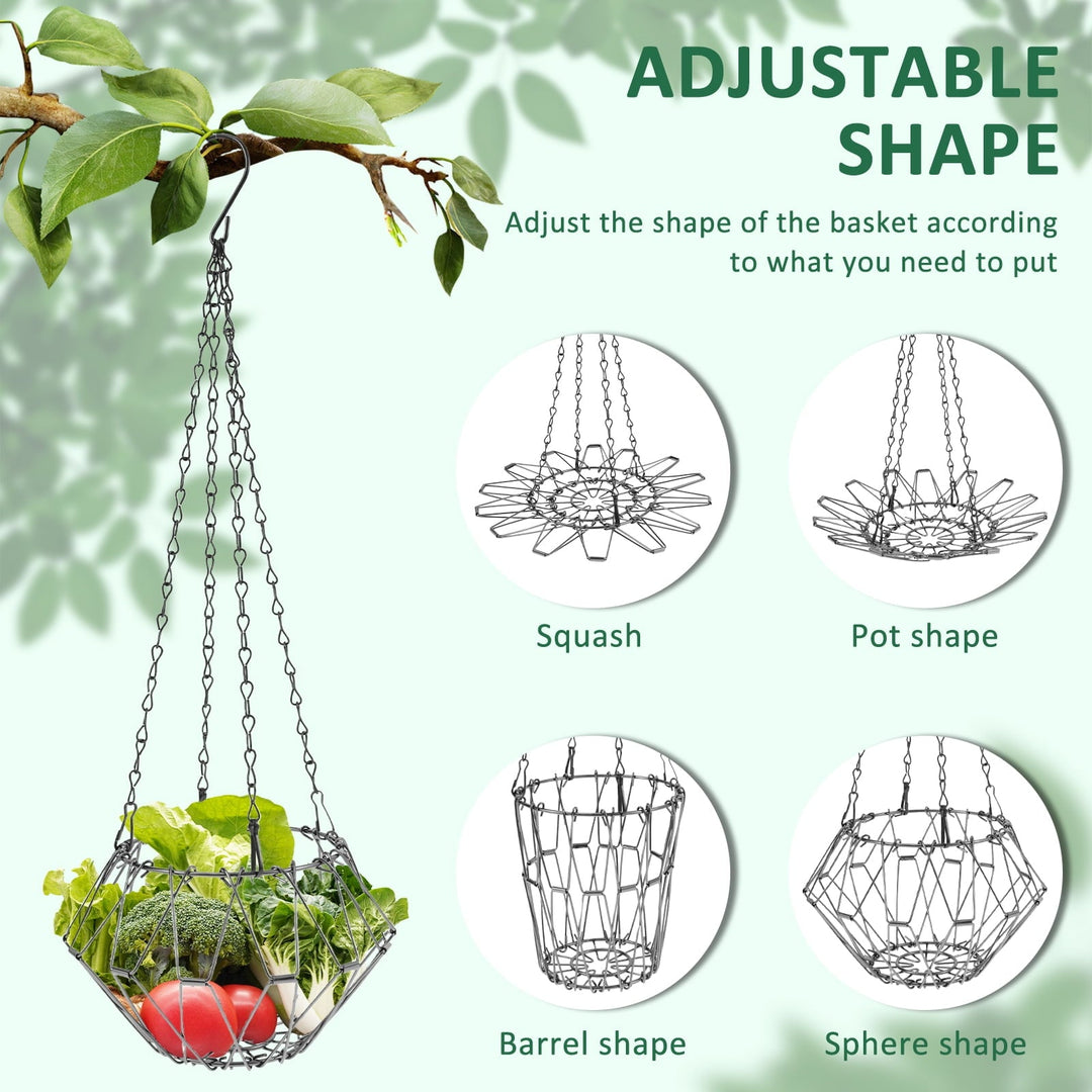 Grusce 2PCS Stainless Steel Chicken Vegetable Hanging Feeder, Large Capacity Chicken Fruit Feeder Reduced Waste for Duck Rabbit