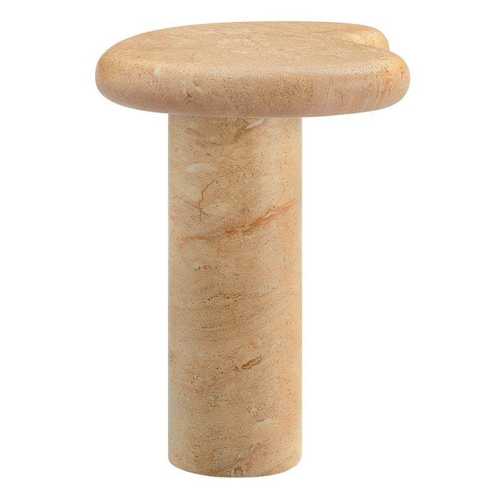Coffee Side Table, Brown, Faux Stone Concrete, Outdoor Patio Balcony Cafe Bistro Garden Hospitality Restaurant, Modern Contemporary, HB37586