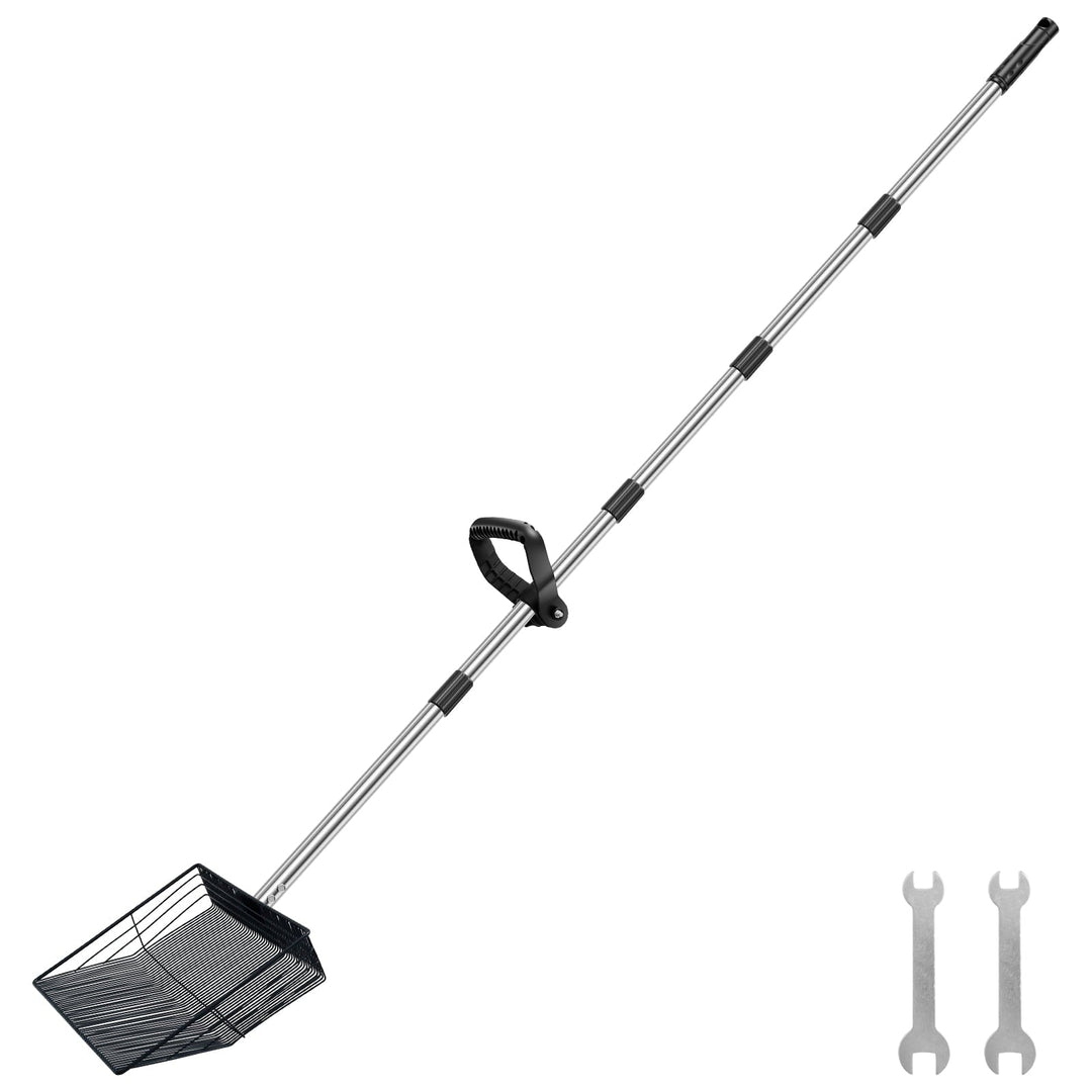 Ikoopy Large Chicken Poop Scooper with Ergonomic Grip Adjustable Chicken Poop Scoop Multipurpose Litter Scooper for Goat Stall Stable Cleaning