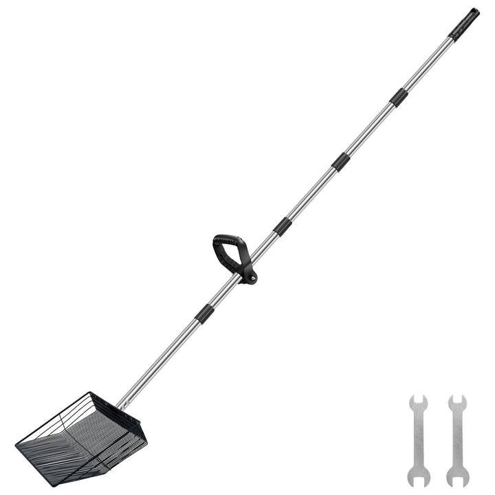 Ikoopy Large Chicken Poop Scooper with Ergonomic Grip Adjustable Chicken Poop Scoop Multipurpose Litter Scooper for Goat Stall Stable Cleaning