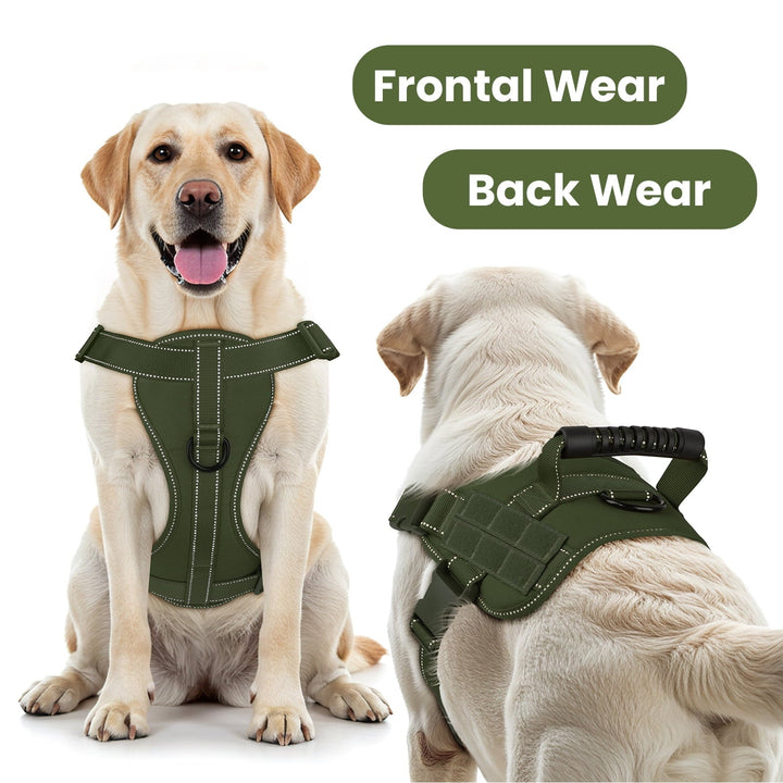 PcEoTllar No Pull Dog Harness for Small Dogs, Reflective Dog Vest Harness with Handle, Adjustable Easy on Dog Harness for Training Running Walking, Green S