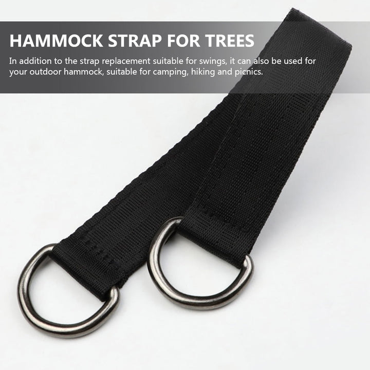 Worgeous 6Pcs Tree Swings Straps Black Stainless Steel for Porch Swing Hangers and Outdoor Picnics