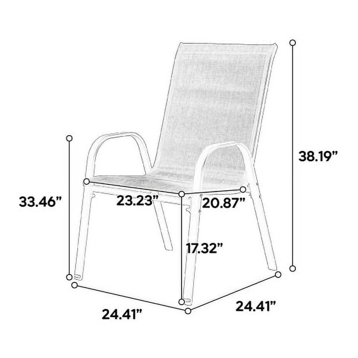 Outdoor Dining Chair Set of 2, All-Weather Patio Dining Chair with High Backrest and Metal Frame, Indoor Outdoor Chairs for Bistro, Deck, Backyard, Porch,Gray