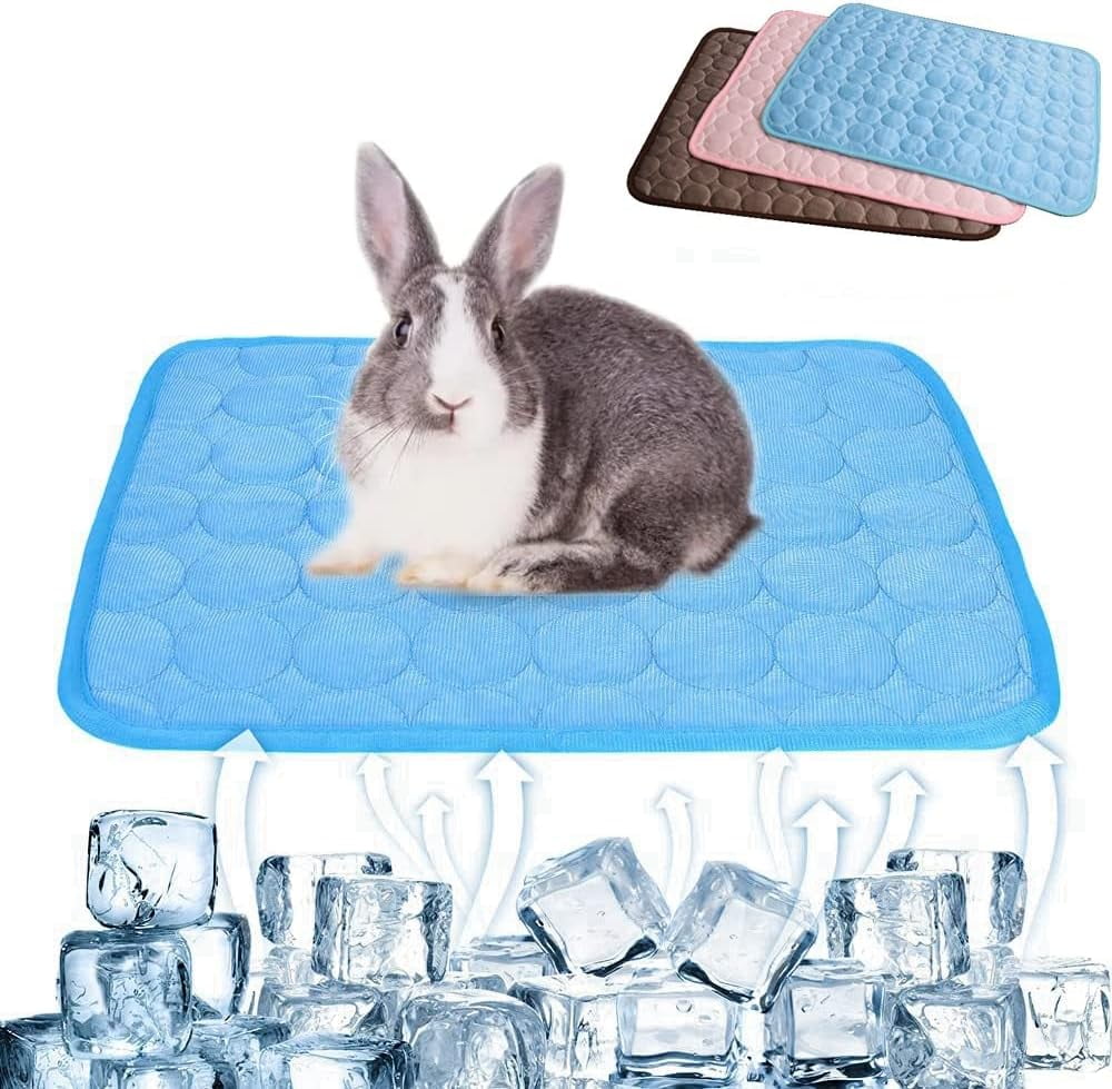 3 PCS Summer Cooling Mat for Rabbit, Washable Guinea Pig Bed, Breathable Ice Silk Self-Cooling Blanket Bed Mat for Rabbits Guinea Pigs Chinchillas Ferret Small Animal