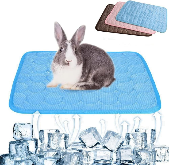 3 PCS Summer Cooling Mat for Rabbit, Washable Guinea Pig Bed, Breathable Ice Silk Self-Cooling Blanket Bed Mat for Rabbits Guinea Pigs Chinchillas Ferret Small Animal