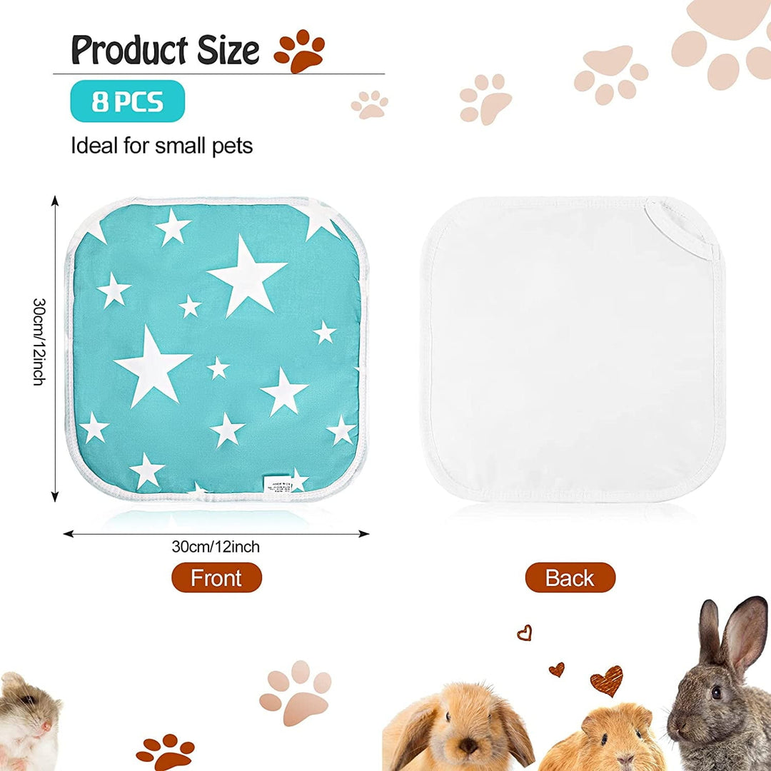 8 Pieces Guinea Pig Pee Pads Guinea Pig Fleece Bedding Highly Absorbent Washable and Reusable Training Pads Cage Liners for Small Animals Hamsters Bunnies, 12 x 12 Inch