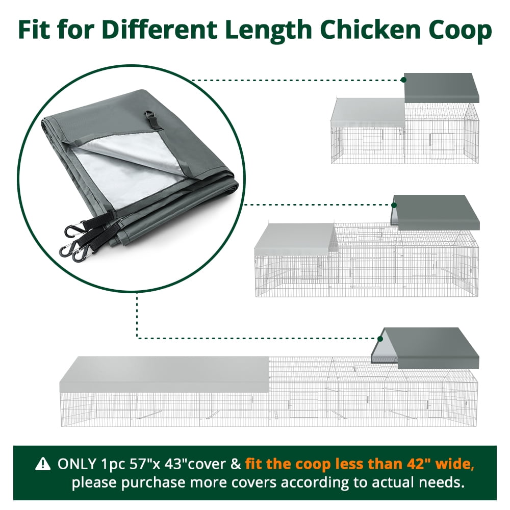 Chicken Coop UV Protection Waterproof Cover for Wire Crates, DOMIPET Cage Yard Kennel Outdoor Protection