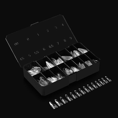 Aprés Gel-X® Natural Stiletto Long Tip Box | 500pc Gel-X Tips, 11 Sizes 00-9, Premium Quality