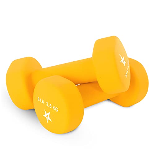 Yes4All Exercise amp Fitness pound Dumbbell Neoprene 8lbs Orange Pair, D-Light Orange-8lbs (pair), 8 lbs Pair US