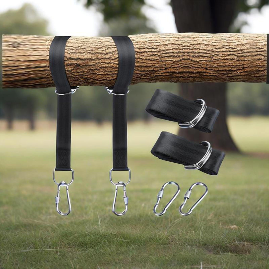 YanYan Outdoor Camping Strap Set, High Strength Polyester Hammock Straps, Adjustable Metal Rings, Easy Setup, Wide & Stable Design, Versatile for Backyard, Hiking, Compact & Portable, 2 Straps