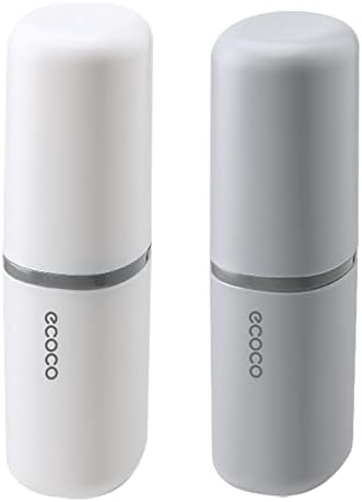 2PCS Toothbrush Travel Case,Multi-Function Portable Toothbrush Cove,Dustproof Toothbrush Holder,Suitable for Business Camping Travel or Daily Use(White + Gray)