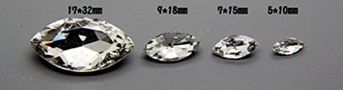 Minejin Nail Rhinestones Mini Horse Eye Shaped 3D Crystal Diamonds Stone Glass Glitter Gems (4x8MM)