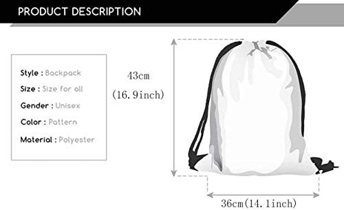 Drawstring Backpack Cactus Bag Water Resistant Lightweight Gym Sackpack For Hiking Yoga Gym Swimming Travel Beach