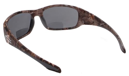 Fishoholic BiFocal - x1.5 x2.0 x2.5 (Reader) - Polarized Bi-Focal Fishing Sunglasses - UV400 Great Fishing Gift for Father Dad (x1.5-GB-AMB)