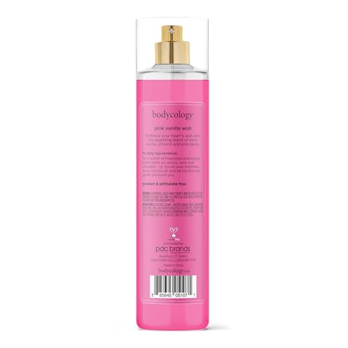 Bodycology Long-Lasting Fragrance Body Mist, Pink Vanilla Wish, 8 fl oz (Pack of 2)