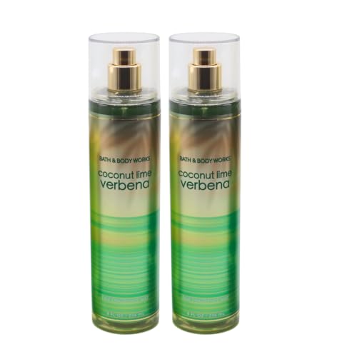 Bath & Body Works COCONUT LIME VERBENA Fine Fragrance Mist 8 fl oz Gift Set with a Blue Bow for Holidays 8 fl oz – Pack of 2