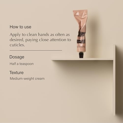 Aesop Resurrection Aromatique Travel Size Hand Balm | Lotion with Sweet Almond and Macadamia Nut to Nourish Dry Hands | 2.4 oz / 75mL