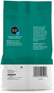 Amazon Basics Epsom Salt Soaking Aid, Eucalyptus Scented, 3 Pound (Pack of 6) (Previously Solimo)