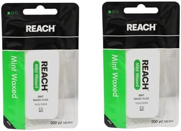 Reach Dental Floss, Waxed, Mint, 200 Yard (Pack of 2)