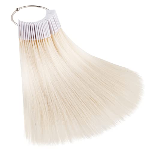 Noverlife 30PCS 9" Human Hair Swatches for Testing Color, Real Human Hair Color Ring, Color Testing Kit Level Swatches for Barber Salon Hair Color Training