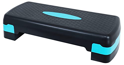 Fitvids Adjustable Workout Aerobic Stepper Step Platform Trainer, 27-Inch, Black/Blue