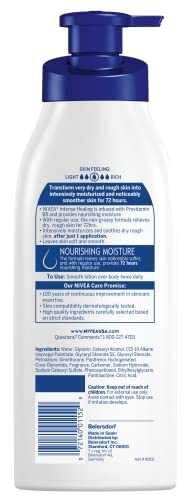 NIVEA Intense Healing Body Lotion for Dry Skin, 72-Hour Moisturizing Lotion with Deep Nourishing Serum and Provitamin B5, 16.9 Fl Oz Pump Bottle