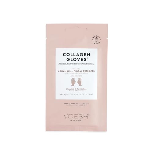 Voesh Collagen Gloves and Socks- Collagen Infused, 4 Pack, 2 Pack of Gloves, 2 Pack of Socks, At Home Spa, Body Care, Nourishing, Hydrating Gloves and Socks
