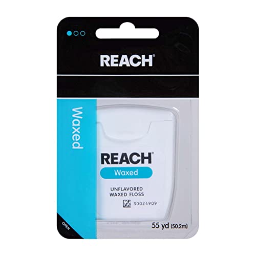 Reach Unflavored Waxed Dental Floss, 55 yds, Pack of 10