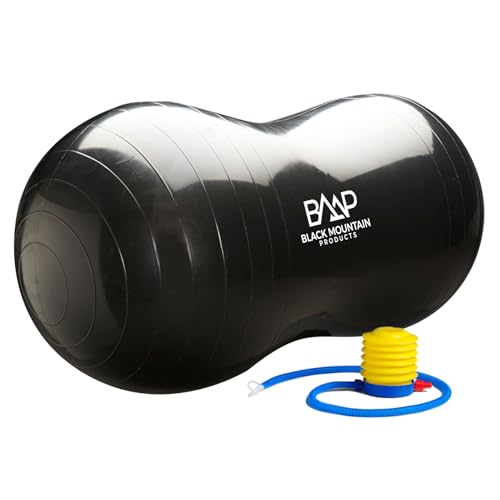 Black Mountain Products Black Peanut Stability Yoga Ball with Foot Pump 1000Lb Static Weight Capacity