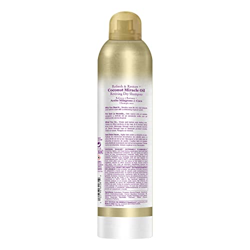 OGX Extra Strength Refresh Restore + Dry Shampoo, Coconut Miracle Oil, 5 Ounce