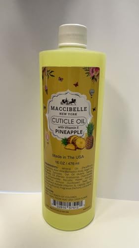 Maccibelle Cuticle Oil For Nails Refill size for Dry Cracked Cuticles (16 Ounce, Pineapple)