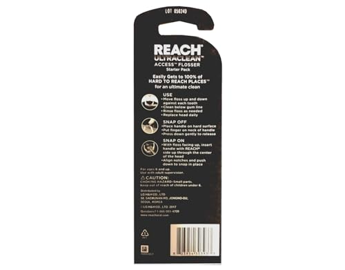 REACH Ultraclean Access Snap-On Flosser & Flosser Refill Head 28 ea, Pack for Proper Oral Care, Mint Flavor 1 ea