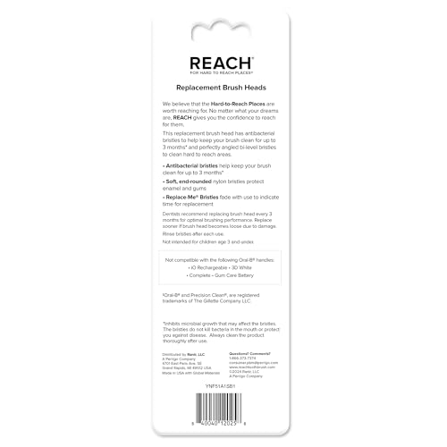 REACH Universal Replacement Toothbrush Heads, Fits Oral-B Electric Toothbrushes, 8 Count