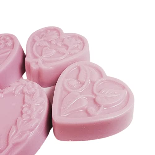 5 pc Guest Sized Set - Carnation Scented Goat Milk & Shea Soap Heart Shapes
