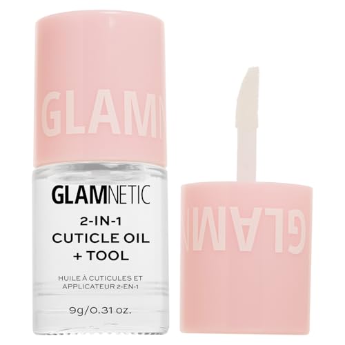 Glamnetic 2-in-1 Cuticle Oil | Nourishing Cuticle Serum & Cuticle Pusher For Healthy Nails | Overnight, Hyaluronic Acid & Botanical Oils - 0.31 Oz