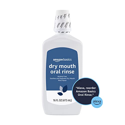 Amazon Basics Dry Mouth Oral Rinse, Alcohol Free, Mint, 16 Fluid Ounces, 1-Pack (Previously Solimo)