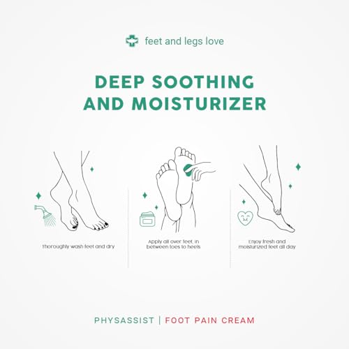 PhysAssist Soothing Foot Cream to Feet and Legs. 4 oz Jar