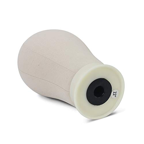 EERYA 21-24 Inch Canvas Block Head Set for Wig Display Making Hair Weave and Styling Mannequin Head with Mount Hole C Stand, Styling Hair Clips, T Needle, C Needles, Thread, Lace Wig Caps (22 Inch)