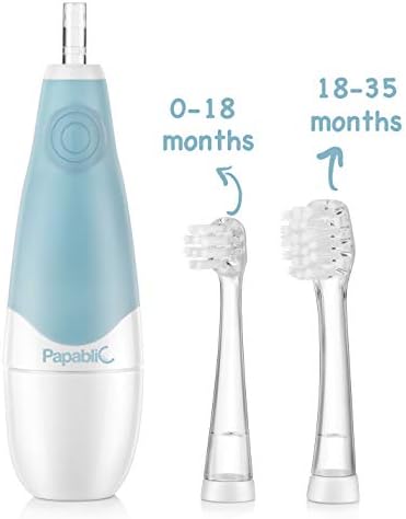 Papablic BabyHandy 2-Stage Baby Sonic Electric Toothbrush for Babies and Toddlers Ages 0-3 Years