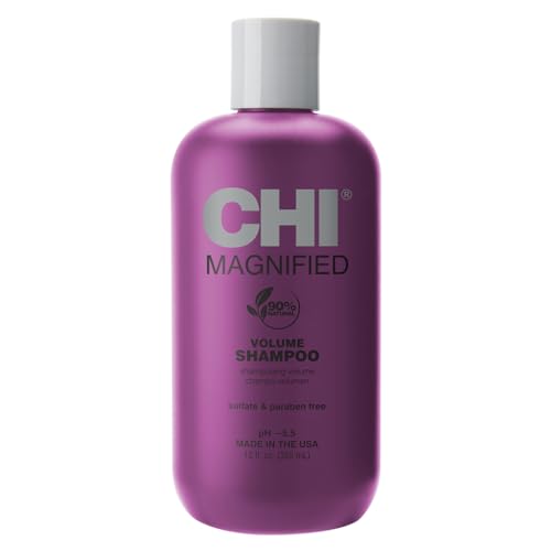CHI Magnified Volume Shampoo, Boosts Volume & Body & Builds Strength & Shine, Great For Fine Hair, Sulfate, Paraben, & Cruelty-Free, 12 Oz