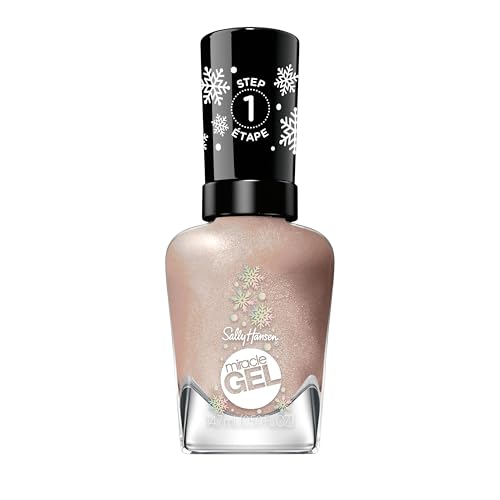 Sally Hansen Miracle Gel™, Tinsel Time for Two, Long Lasting, Gel-Like Formula, No UV Lamp Needed, Nude Glitter Nail Polish