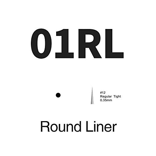 STIGMA #12(1RL) Standard Disposable Tattoo Needle Cartridges with Membrane Safety Cartridges for Tattoo Artists Round Liner 20Pcs Standard Pack EN05-20-1201RL