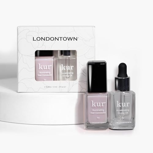 LONDONTOWN Perfect In A Pinch - Pink Nail Concealer and Accelerating Drying Oil Nail Polish Manicure Set, .40fl oz
