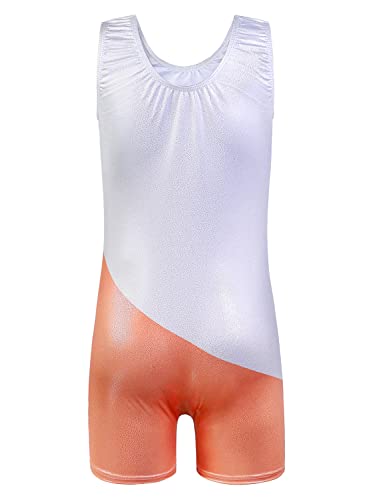 Belovance Dance Leotards for Girls Gymnastics 4t 5t Toddler Baby Girl Child Athletic Sleeveless Gymnastic Biketard Unicorn (Orange Unicorn,4-5 Years)