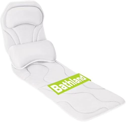 Full Body Bath Pillow for Tub - Extra Long & Thick Tub Pillow with Head, Back & Lumbar Support, 168 Non-Slip Suction Cups, Soft 5D Mesh Spa Cushion, Fits All Tubs-Gift for Soaking
